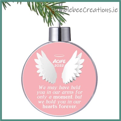 Angel Wings Christmas Bauble Pink